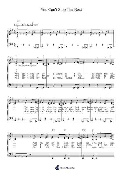 You Can't Stop The Beat Sheet Music by Glee Cast-Arr.Swinthea