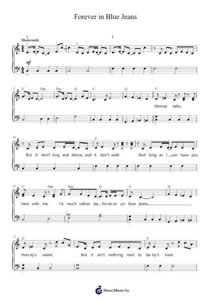 Forever in Blue Jeans Sheet Music by Neil Diamond-Arr.Yuleboyle Kingshous