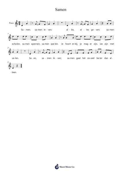 Samen Sheet Music by -Arr.Leoduke Hodwey
