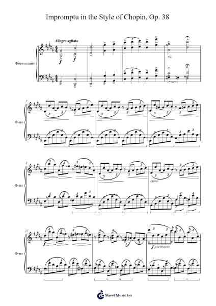 Impromptu in the Style of Chopin, Op. 38 Sheet Music by М. Лисенко-Arr.Earwy