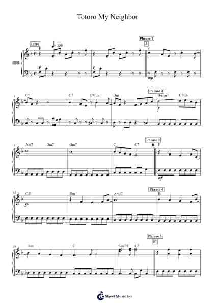 My Neighbor Totoro: Path of the Wind - Piano 2 hands Sheet Music by Joe Hisaishi-Arr.Osbrow Joeholt