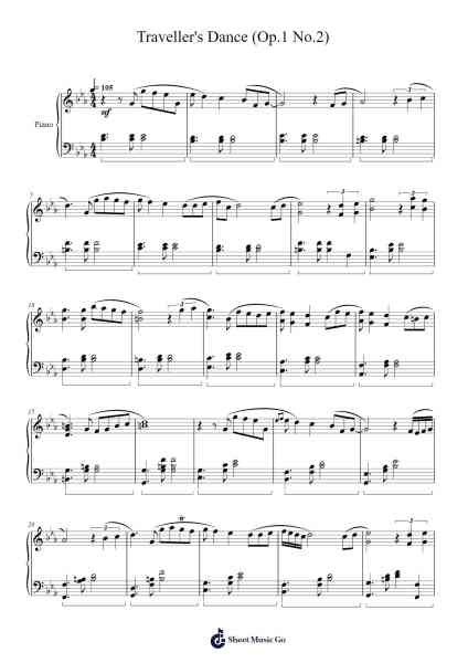 Traveller's Dance (Op.1 No.2) Sheet Music by Jonathan Minogue-Arr.Eipscam Lynpham