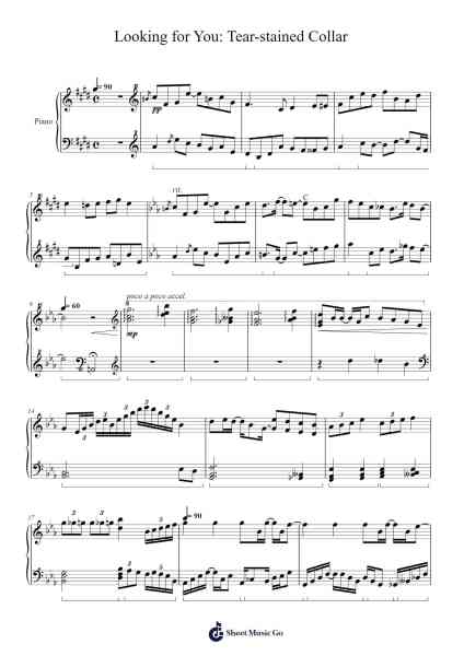 Looking for You: Tear-stained Collar Sheet Music by Dirty Snow-Arr.Walmeo