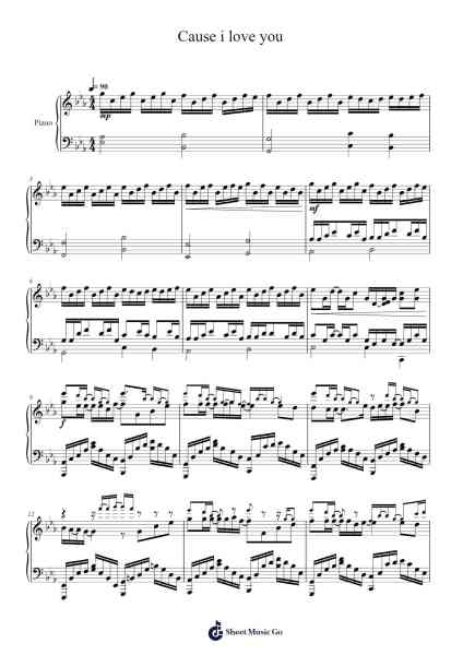 Cause i love you Sheet Music by Noo Phuoc Thinh-Arr.Ogreen Belker