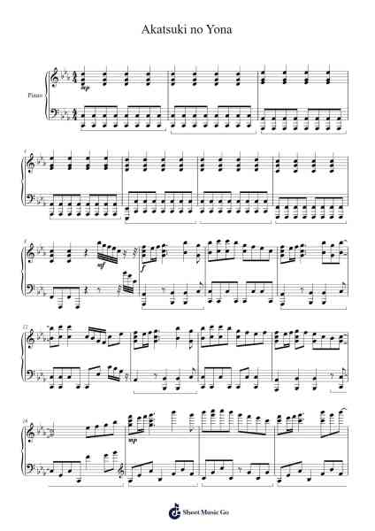 Akatsuki no Yona Sheet Music by Kunihiko Ryo-Arr.Ligreen
