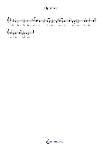 Oj Savice Sheet Music by SisHerbal-Arr.Nellvi