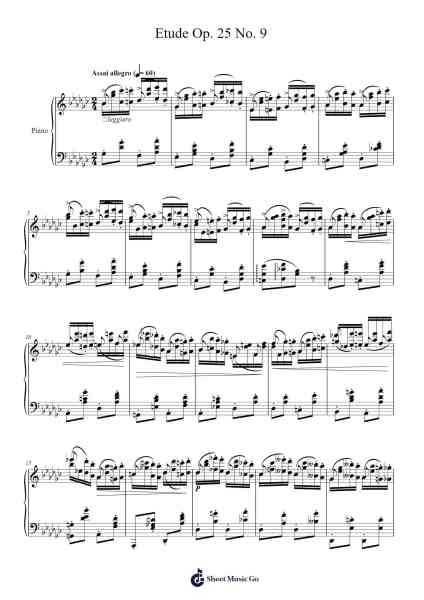 Etude Op. 25 No. 9 Sheet Music by Frédéric François Chopin-Arr.Tessice Irvan