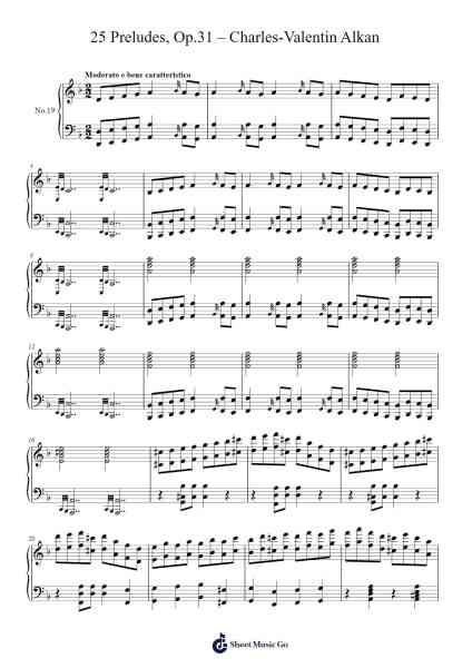 Prelude Op. 31 No. 19 in E Major: Moderato e bene caratteristico Sheet Music by Charles-Valentin Alkan-Arr.Jonric