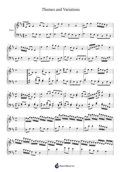 Themes and Variations Sheet Music by Dither Moreno-Arr.Consdia Debruth