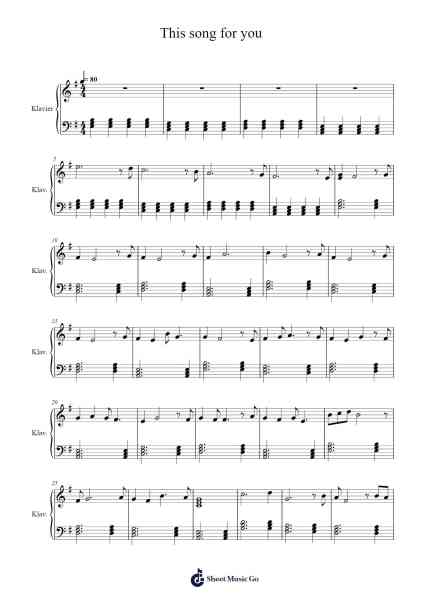 This song for you Sheet Music by Priel Janeharte-Arr.Urkuk Joneswat