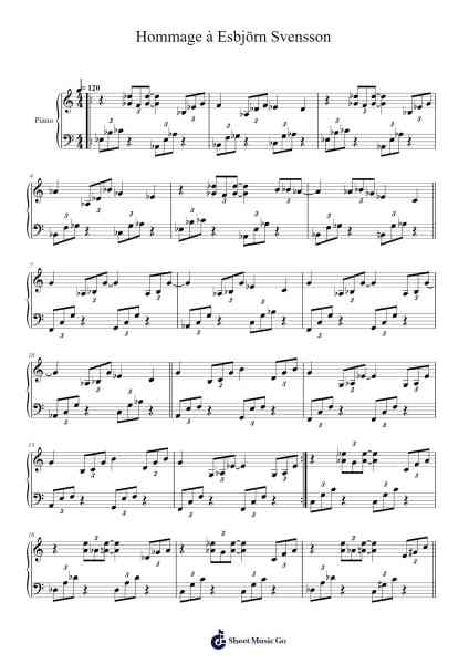 Hommage à Esbjörn Svensson Sheet Music by Woodphael-Arr.Haleale Quildy
