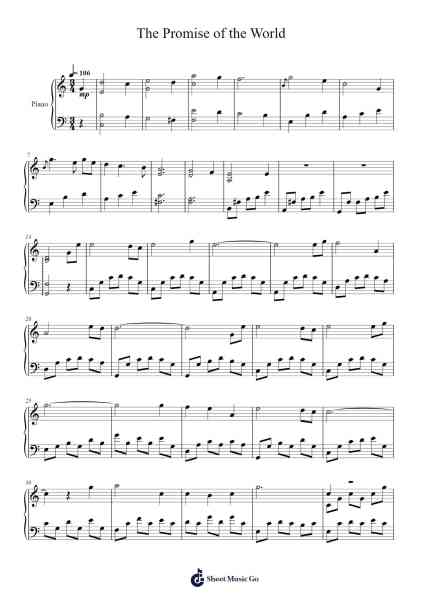 The Promise of the World Sheet Music by Joe Hisaishi-Arr.Hobryce Cookeniei