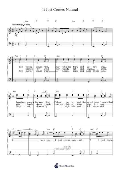 It Just Comes Natural Sheet Music by George Strait-Arr.Derlian Sumeo