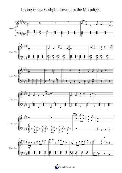 Living in the Sunlight, Loving in the Moonlight Sheet Music by Tiny Tim-Arr.Luroe Boycefay