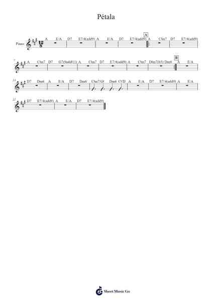 Pétala Sheet Music by -Arr.Boycegold
