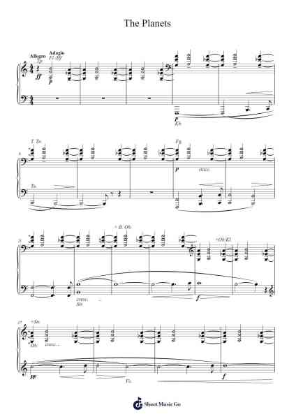 The Planets, Op. 32 Sheet Music by Gustav Holst-Arr.Sigwy Lorxine