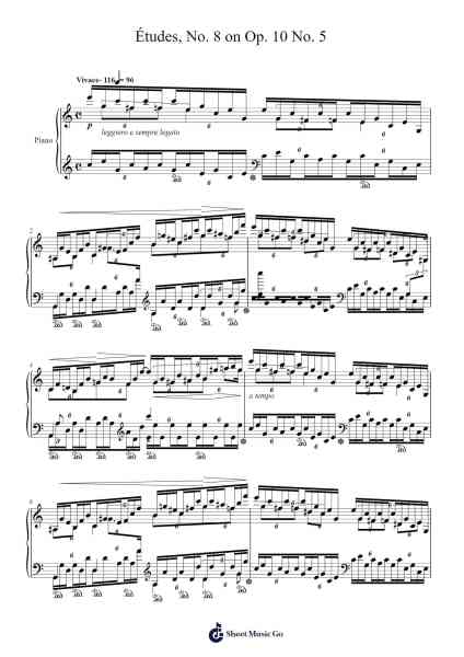Studies on Chopin's Études, No. 8 on Op. 10 No. 5 Sheet Music by Leopold Godowsky-Arr.Bdair
