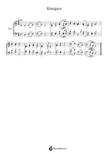 Kimigayo Sheet Music by Hiromori Hayashi-Arr.Norgiles
