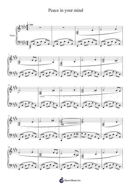 Peace in your mind Sheet Music by Masao Aichi-Arr.Leiflance Bessvian