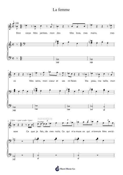 La femme Sheet Music by Barbara Pravi-Arr.Woolfleen Juskirk