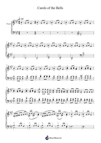 Carol of the Bells Sheet Music by Mykola Leontovych-Arr.Wordcox Maxjack