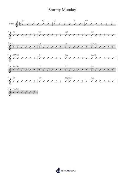 Stormy Monday 楽譜 by -Arr.Jounic Beauback