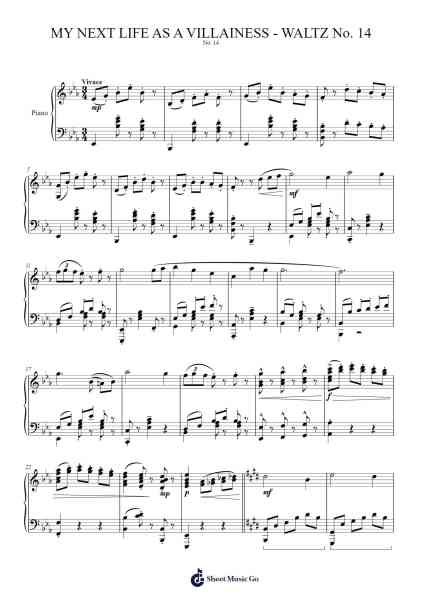 MY NEXT LIFE AS A VILLAINESS - WALTZ No. 14 Sheet Music by Natsumi Tabuchi-Arr.Virquinn Hoodvid