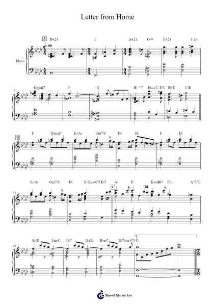Letter from Home Sheet Music by Pat Metheny-Arr.Jactram Matphael