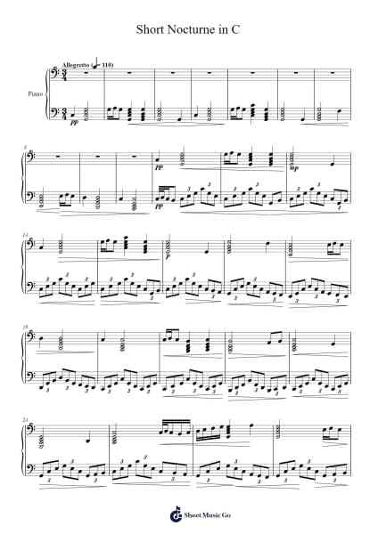 Short Nocturne in C Sheet Music by J.S. Williams-Arr.Wolian