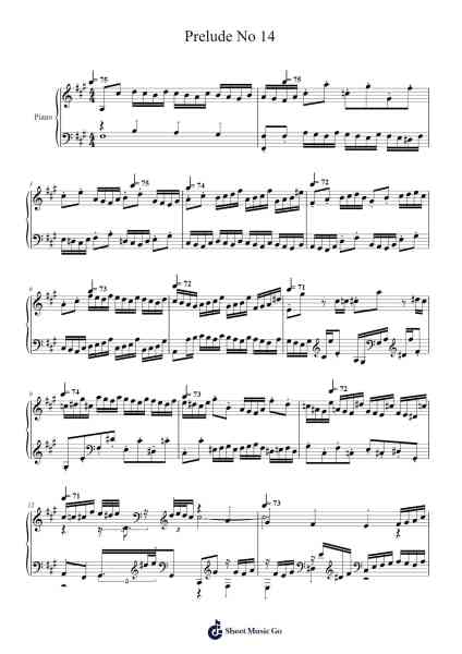 Prelude No 14 Sheet Music by Johann Sebastian Bach-Arr.Faulkmax