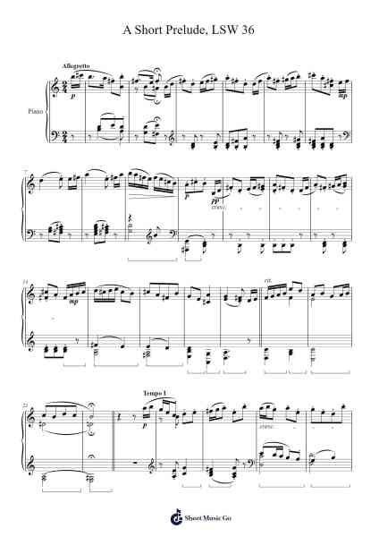 A Short Prelude, LSW 36 Sheet Music by Sunwoo Lim-Arr.Pomeo Walshbee