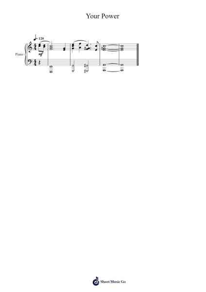Your Power (DELTARUNE Chapter 1 Piano Score) Sheet Music by Toby Fox-Arr.Chloemen O'Cazie