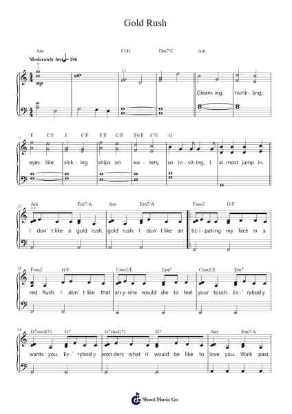 Gold Rush Sheet Music by Taylor Swift-Arr.Rusget Garckle