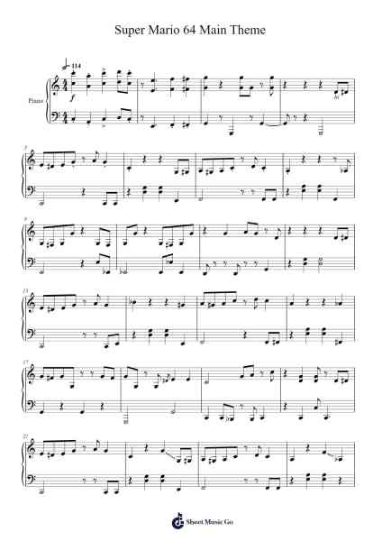 Super Mario 64 Main Theme Sheet Music by Koji Kondo-Arr.Springgene