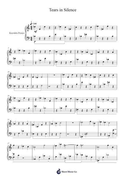 Tears in Silence Sheet Music by Evan Rosseau-Arr.Norther