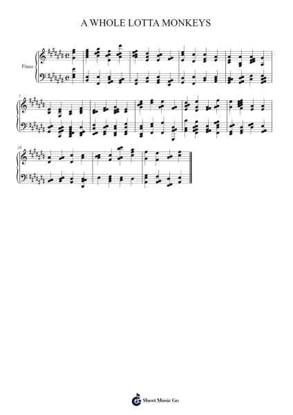 A WHOLE LOTTA MONKEYS Sheet Music by Arkanthyne-Arr.Duttdes Dawnpril