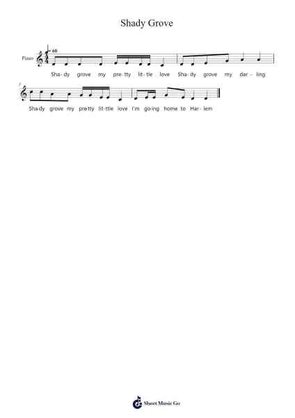 Shady Grove Sheet Music by Misc tunes-Arr.Besquinn