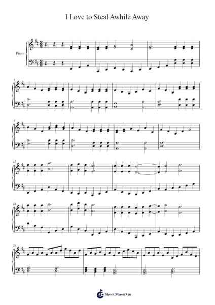 I Love to Steal Awhile Away Sheet Music by Charles Edwin Pollock-Arr.Mabloor Tourszy