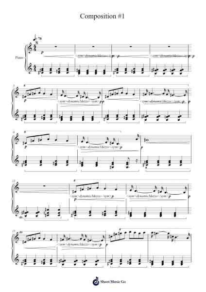 Composition #1 Sheet Music by Toynel Loucus-Arr.Molsham
