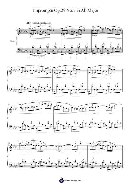Impromptu No. 1 in A-flat Major, Op. 29 Sheet Music by Frédéric Chopin-Arr.Lyttha