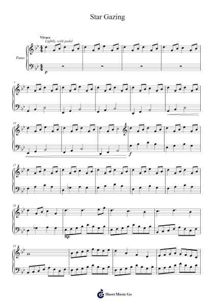 Star Gazing Sheet Music by Zachary Wilson-Arr.Louhal