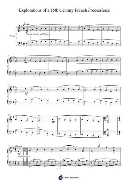 Explorations of a 15th Century French Processional Sheet Music by Chinyere Obasi-Arr.Hebart Timron