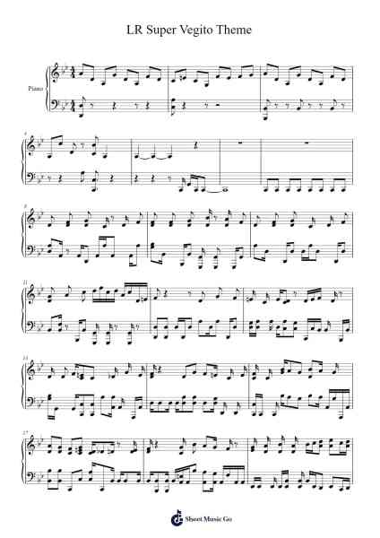 Dragon Ball Z Dokkan Battle LR Super Vegito Theme Sheet Music by Team Akatsuki-Arr.Troyning
