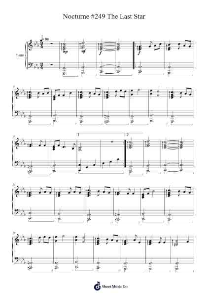 Nocturne #249 The Last Star Sheet Music by Ronald Karle-Arr.Kyleyy