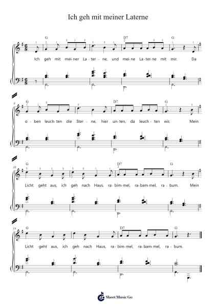 Ich geh mit meiner Laterne Sheet Music by Volkslied-Arr.Latbel Conler
