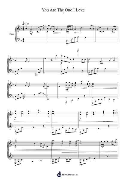 You Are The One I Love Sheet Music by undefined-Arr.Mila