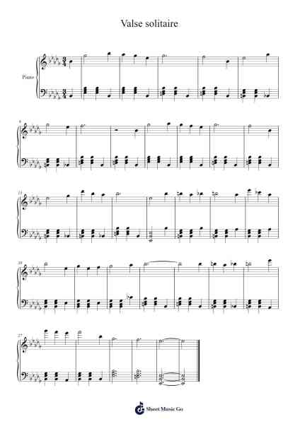 Valse solitaire Sheet Music by Gilles François-Arr.Backpert Poexon