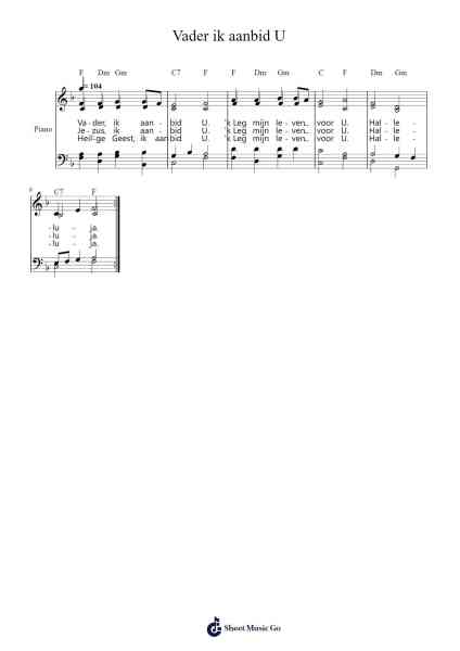 Vader ik aanbid U Sheet Music by -Arr.Toutfey
