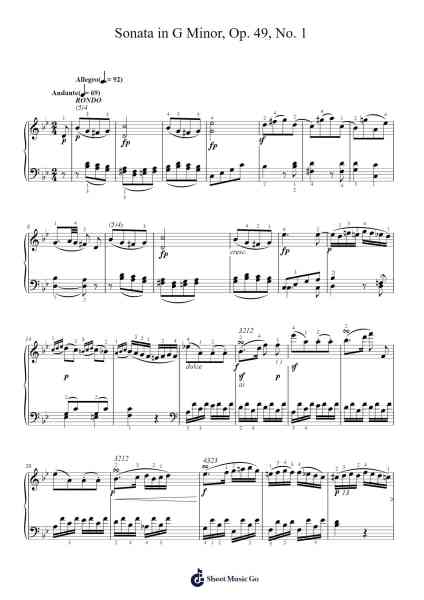Sonata in G Minor, Op. 49, No. 1 Sheet Music by Ludwig van Beethoven-Arr.Rusget Garckle