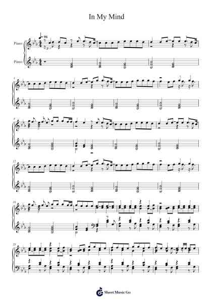 In My Mind Sheet Music by -Arr.Huttbins
